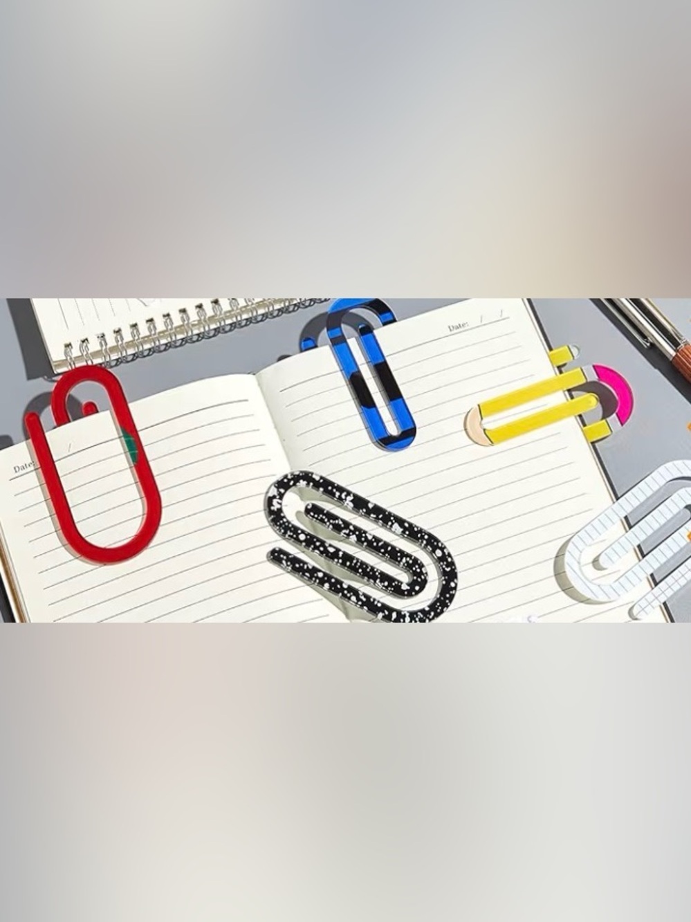 (12) Jumbo Acrylic Paperclip Bookmarks